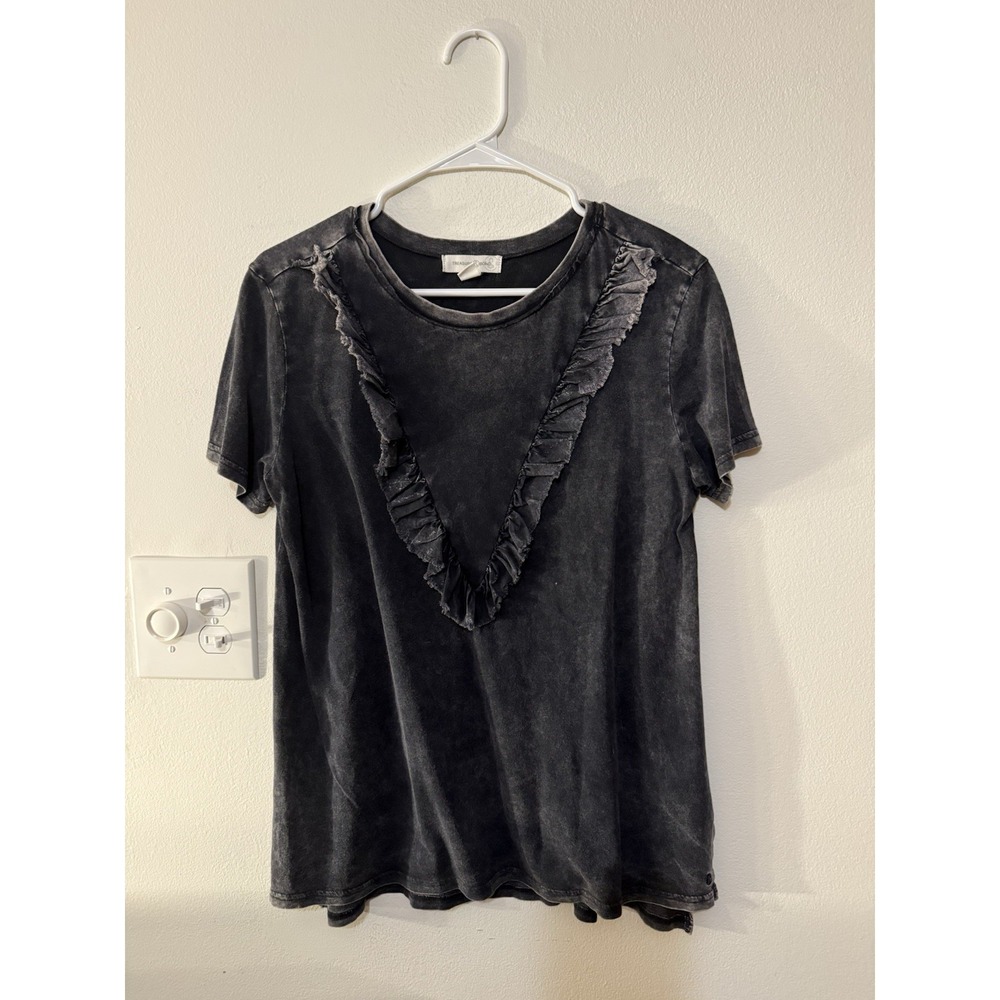 Treasure‎ & Bond Faux Denim Ruffle Tee Size L
